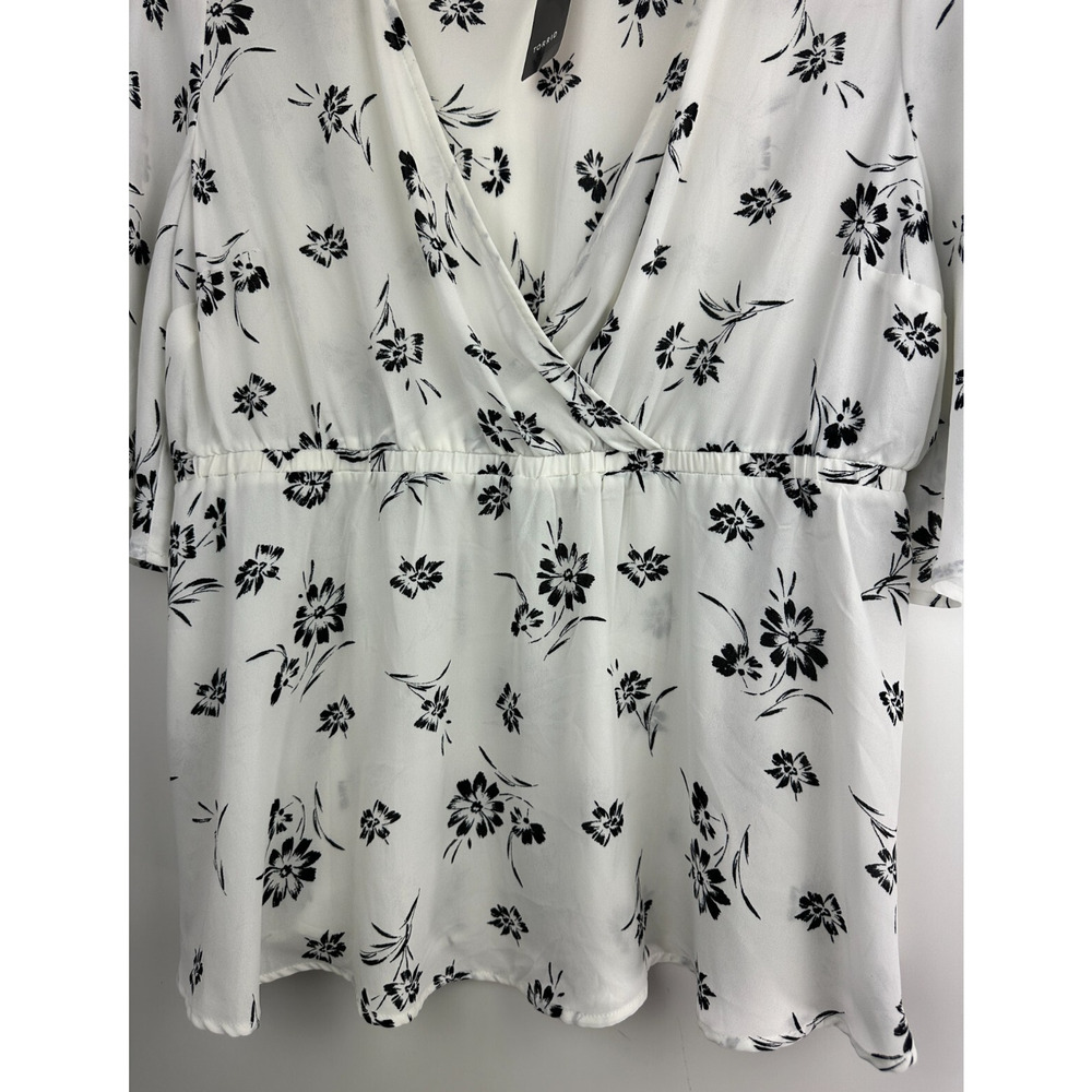 NWT Torrid Floral Georgette Flutter Sleeve Surplice Blouse Sheer Plus Size 1X - Picture 8 of 15